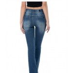 Blue Women's Classic Middle Rise Shaping Straight Jeans, Super Comfy Stretch Denim Pants Blue Women's Classic Middle Rise Shaping Straight Jeans, Super Comfy Stretch Denim Pants