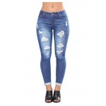 Women's High Waisted Ripped Skinny Jeans Distressed Slim Fit Stretchy Juniors Denim Pants Women's High Waisted Ripped Skinny Jeans Distressed Slim Fit Stretchy Juniors Denim Pants
