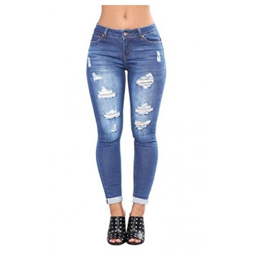 Women's High Waisted Ripped Skinny Jeans Distressed Slim Fit Stretchy Juniors Denim Pants Women's High Waisted Ripped Skinny Jeans Distressed Slim Fit Stretchy Juniors Denim Pants