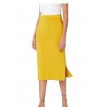 Dark Yellow Women's Pull on Knit Midi Skirt Dark Yellow Women's Pull on Knit Midi Skirt
