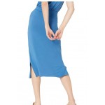 Blue Women's Pull on Knit Midi Skirt Blue Women's Pull on Knit Midi Skirt