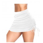 White Womens Swimsuit Black Bikini Bottom Swim Skirt Bathing Suit Side Pull Tie White Womens Swimsuit Black Bikini Bottom Swim Skirt Bathing Suit Side Pull Tie