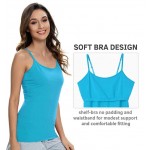 Black/Gray/Blue  A-3pack Cotton Camisole Adjustable Strap Tank Tops with Shelf Bra Stretch Undershirts Black/Gray/Blue  A-3pack Cotton Camisole Adjustable Strap Tank Tops with Shelf Bra Stretch Undershirts