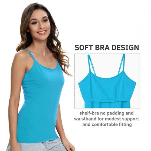 Black/Gray/Blue  A-3pack Cotton Camisole Adjustable Strap Tank Tops with Shelf Bra Stretch Undershirts Black/Gray/Blue  A-3pack Cotton Camisole Adjustable Strap Tank Tops with Shelf Bra Stretch Undershirts