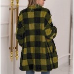 Womens Plaid Faux Shearling Coat Warm Lapel Coat Winter Sherpa Open Front Button Jacket Womens Plaid Faux Shearling Coat Warm Lapel Coat Winter Sherpa Open Front Button Jacket