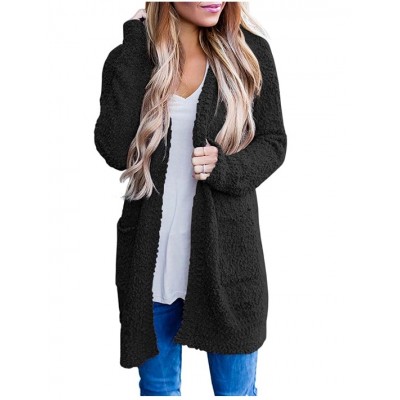 Women's Long Sleeve Soft Chunky Knit Sweater Open Front Cardigan Outwear Coat