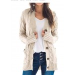 Women’s Long Sleeve Open Front Knitted Cardigan Sweater Button Down Chunky Outwear Coat Women’s Long Sleeve Open Front Knitted Cardigan Sweater Button Down Chunky Outwear Coat