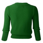 Womens Button Down 3/4 Sleeve Cropped Knit Cardigan Crochet Sweater  Womens Button Down 3/4 Sleeve Cropped Knit Cardigan Crochet Sweater